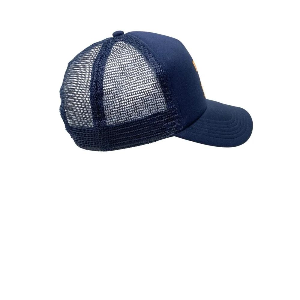 Billabong Youth Trucker Hat Mesh Snapback Cap Blue & Sunrise Colors Logo Surfer